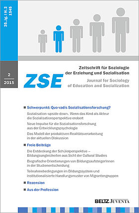 Zeitschrift für Soziologie der Erziehung und Sozialisation 2/2015