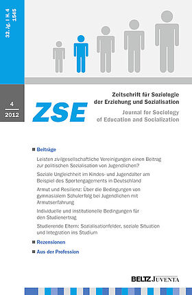 Zeitschrift für Soziologie der Erziehung und Sozialisation 4/2012