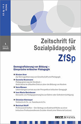 Zeitschrift für Sozialpädagogik 1/2015