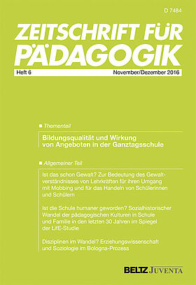 Zeitschrift für Pädagogik 6/2016